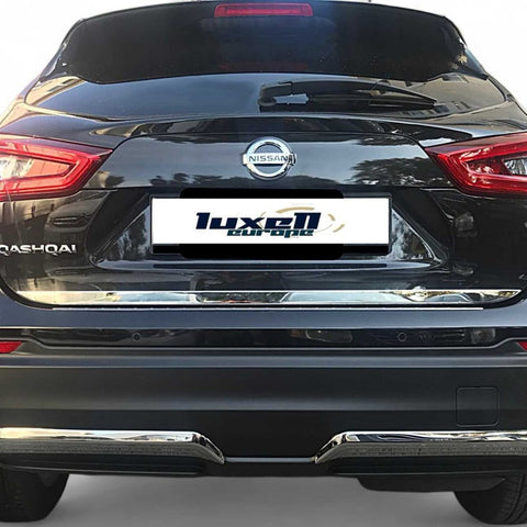 Chrome Exhaust Deflector Frame Trim - 2 Pcs for Nissan Qashqai J11 (2017-2020) | Enhance Your Qashqai's Style - Luxell Europe