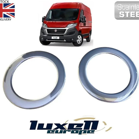 Chrome Fog Light Lamp Cover Surrounds Trim (2 Pcs) - Fits Fiat Ducato (2006 - 2023) - Luxell Europe