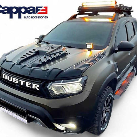 Dragon Model ABS Black Bonnet Scoop Hood Vent Cover for Dacia Duster 2018-2023 - Luxell Europe