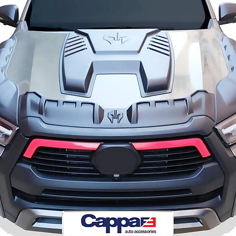 Dragon Model Black Bonnet Scoop Hood Vent Cover Trim for Toyota Hilux 2020-2023 - Luxell Europe