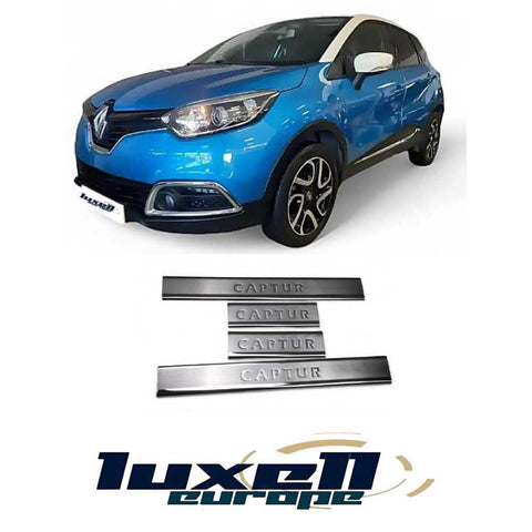 Fits Renault Captur 2013-2022 Chrome Door Sill Scratch Protector Trim 4 Pcs - Luxell Europe