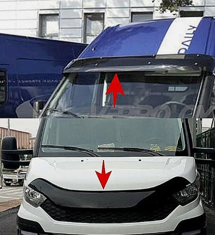 Sun Visor and Bonnet Protector Stone Deflector for Iveco Daily 2014 - 2018 - Luxell Europe
