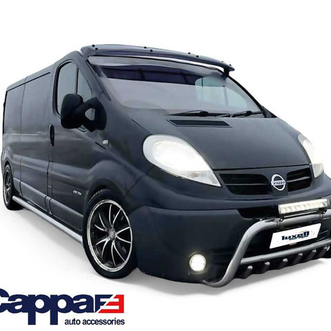 Sun Visor Solid Black ABS for Renault Trafic 2001-2023 & Vauxhall Vivaro 2001-2018 - Luxell Europe