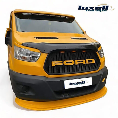 GLOSS BLACK BONNET WIND STONE DEFLECTOR PROTECTOR FOR FORD TRANSIT MK8 2014-2018