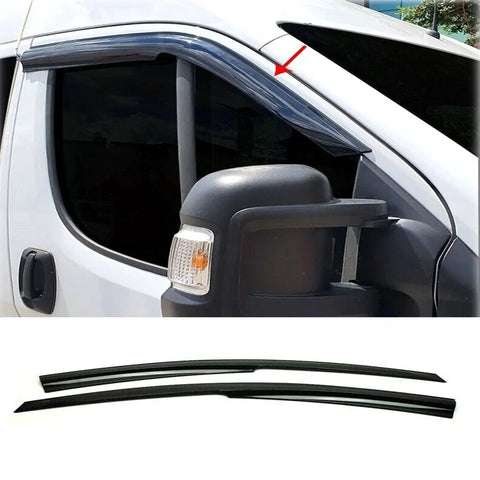 Fits Fiat Ducato / Peugeot Boxer / Citroen Relay 2006-2022 Wind Rain Deflector , Front Side Door Window Vent Visor 2 Pcs