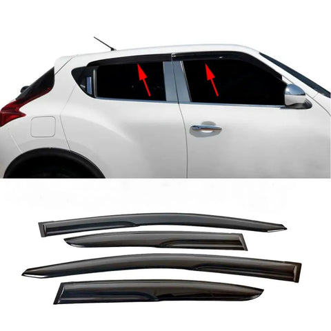 Fits Nissan Juke F15 2010-2019 Wind Rain Deflector , Side Door Window Vent Visor 4 Pcs - Luxell Europe