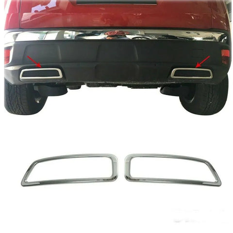 Fits Peugeot 3008 2016-2020 Chrome Exhaust Deflector Frame Trim 2 Pcs - Luxell Europe