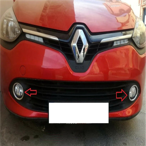 Fits Renault Clio MK4 HB 2012-2014 Chrome Fog Light Lamp Cover Surrounds Trim 2 Pcs - Luxell Europe