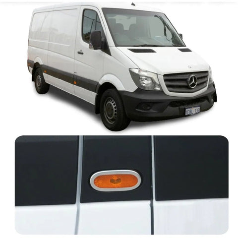 Fits VW Crafter / Mercedes Sprinter 2006-2017 Chrome Signal Lamp Reflector Frame Trim 6 Pcs - Luxell Europe