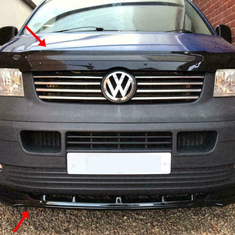 For Vw T5 Transporter / Caravelle Lower Splitter And Bonnet Deflector Protector - Luxell Europe