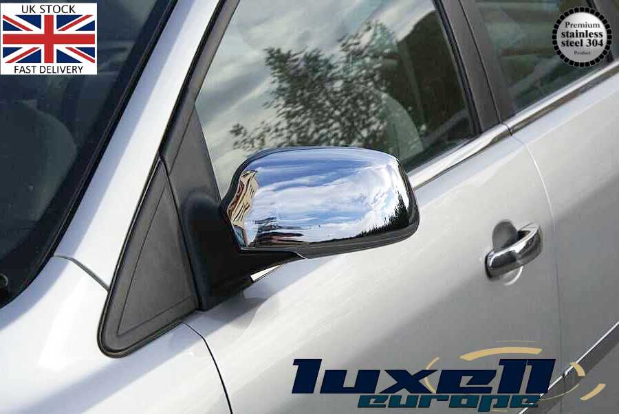 2 - Piece ABS Chrome Door Wing Mirror Covers - Compatible with Ford C - Max, Fiesta V, Focus MK2, Fusion - Luxell Europe