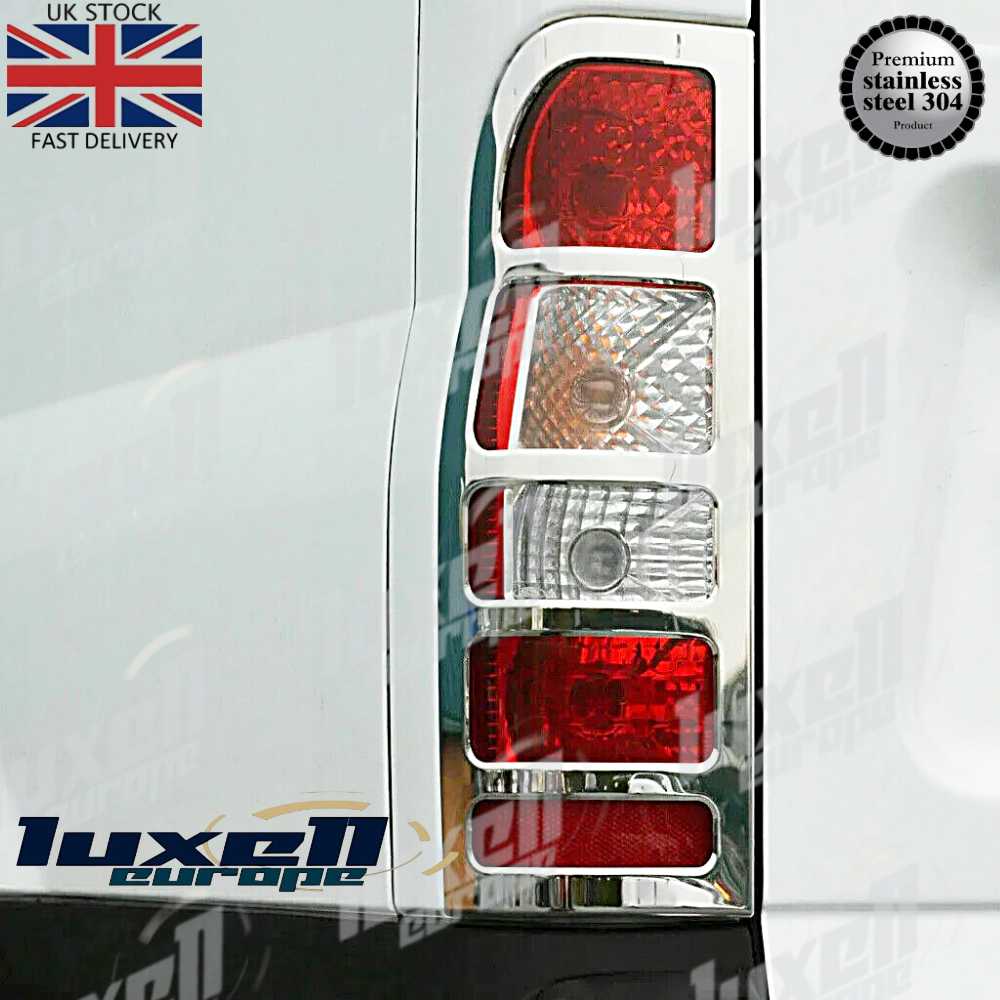 2 - Piece Chrome Brake Light Lamp Frame Trim for Transit MK6 & MK7 (2000 - 2013) - Luxell Europe