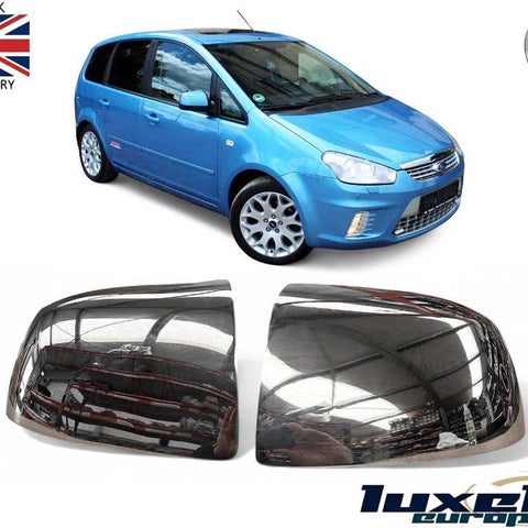 2 - Piece Chrome Door Wing Mirror Covers - Compatible with Ford C - Max, Fiesta V, Focus MK2, Fusion - Stylish Upgrade for Your Vehicle - Luxell Europe