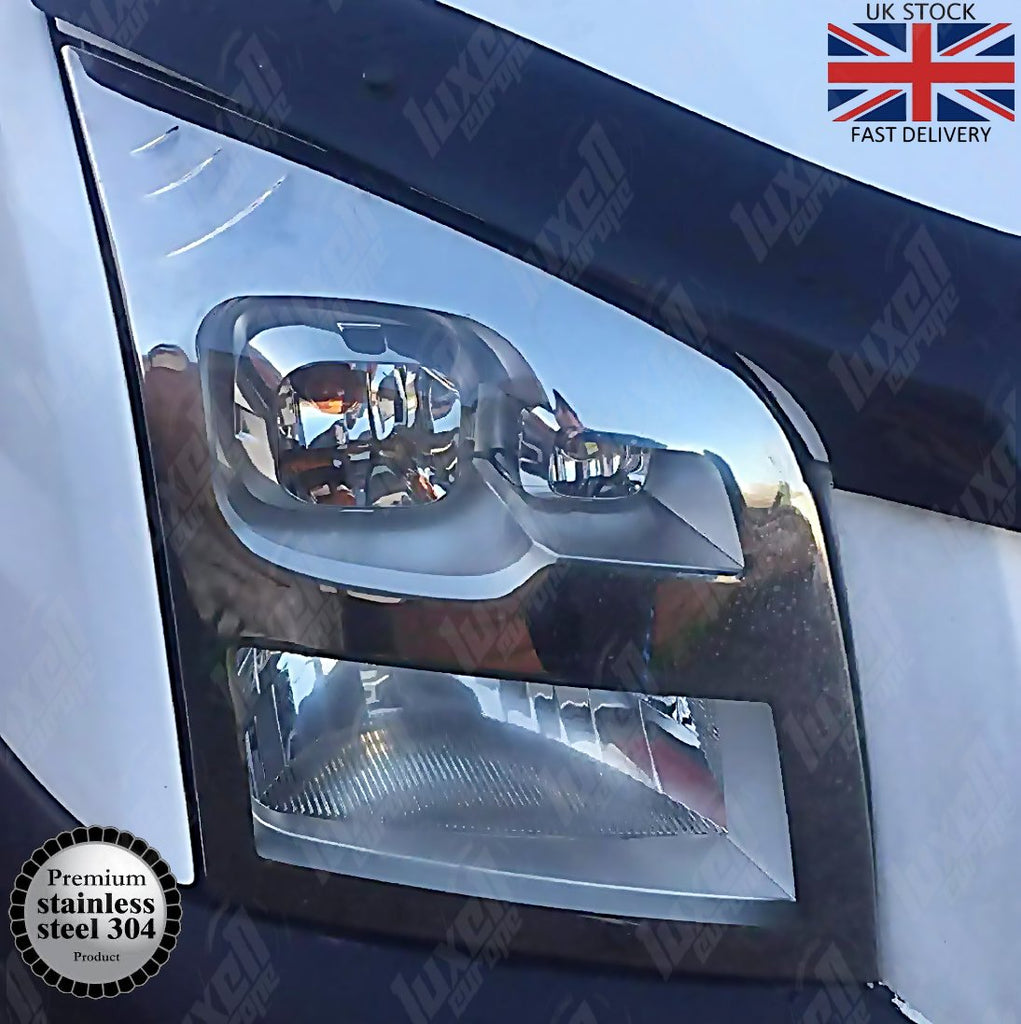 2 - Piece Chrome Headlight Lamp Covers Trim Surround for Transit MK7 (2006 - 2013) - Luxell Europe