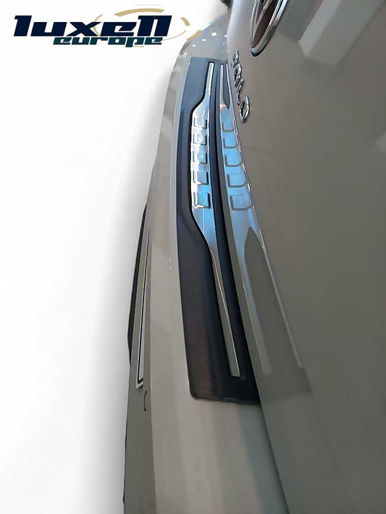 3D Rear Bumper Protector S. Steel Chrome and Matte Black ABS For AUDI A4, A7, Q2 - Luxell Europe