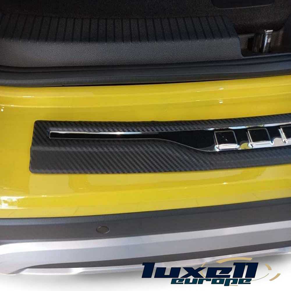 3D Rear Bumper Protector S. Steel with Carbon Fiber & Chrome For Jetta 2020 - 2024 - Luxell Europe