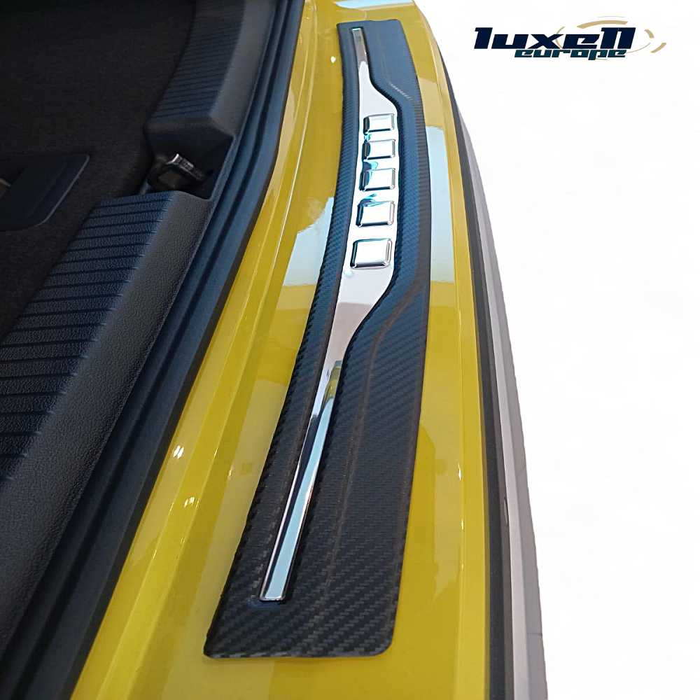 3D Rear Bumper Protector S. Steel with Chrome and Carbon Fiber For Golf 6, 7, 8 - Luxell Europe