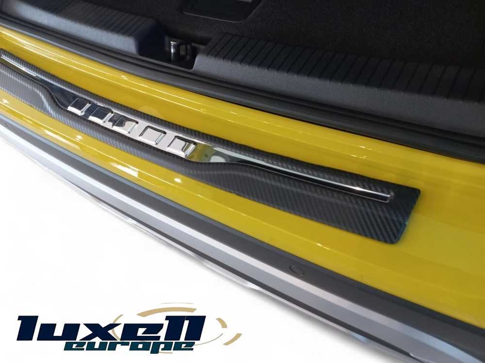 3D Rear Bumper Protector S. Steel with Chrome and Carbon Fiber For Golf 6, 7, 8 - Luxell Europe