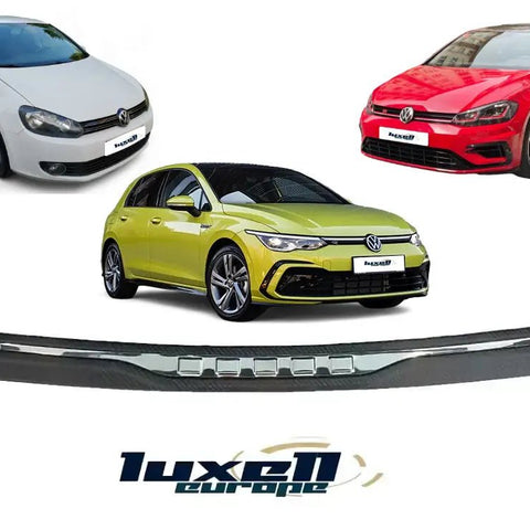 3D Rear Bumper Protector S. Steel with Chrome and Carbon Fiber For Golf 6, 7, 8 - Luxell Europe