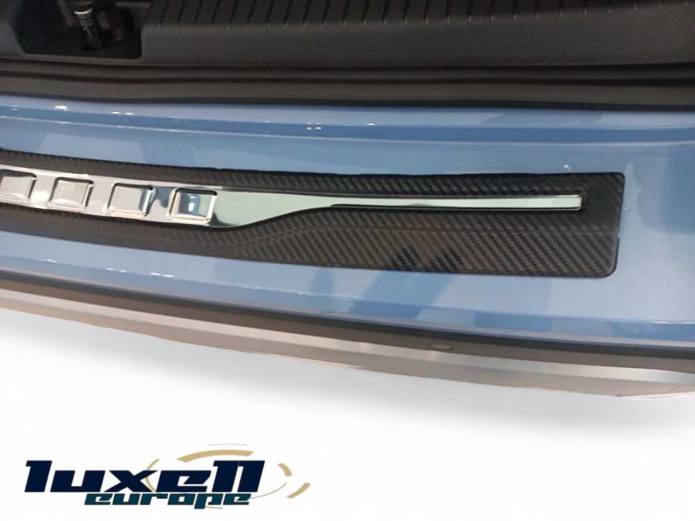 3D Rear Bumper Protector S. Steel with Chrome and Carbon Fiber For Golf 6, 7, 8 - Luxell Europe