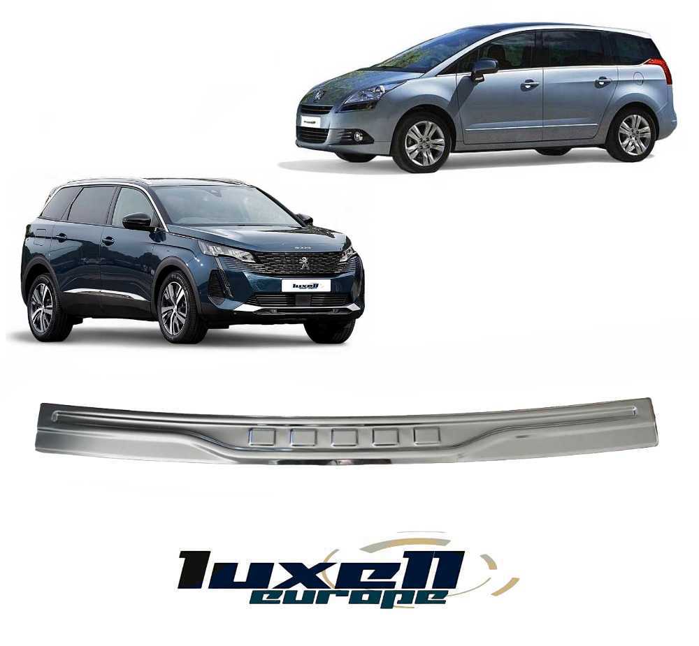 3D Steel Rear Bumper Protector with Chrome Finish For PEUGEOT 5008 2009+ - Luxell Europe