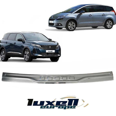 3D Steel Rear Bumper Protector with Chrome Finish For PEUGEOT 5008 2009+ - Luxell Europe