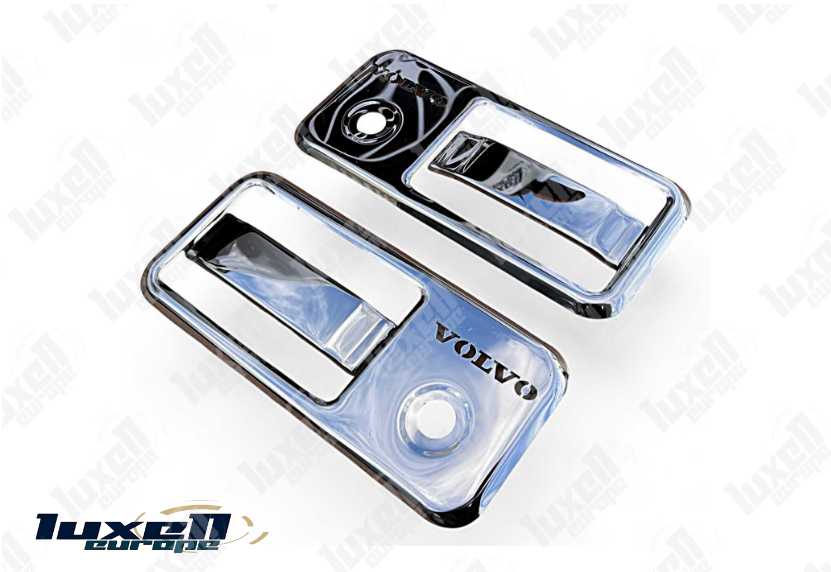 4 PCS Chrome Side Door Handle Cover Set - Stainless Steel - Fits Volvo FH/FM - Luxell Europe