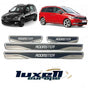 4-Piece Chrome and Carbon Fiber Door Sill Scratch Guards for SKODA ROOMSTER - Luxell Europe