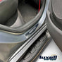 4-Piece Chrome and Carbon Fiber Door Sill Scratch Guards for SKODA ROOMSTER - Luxell Europe