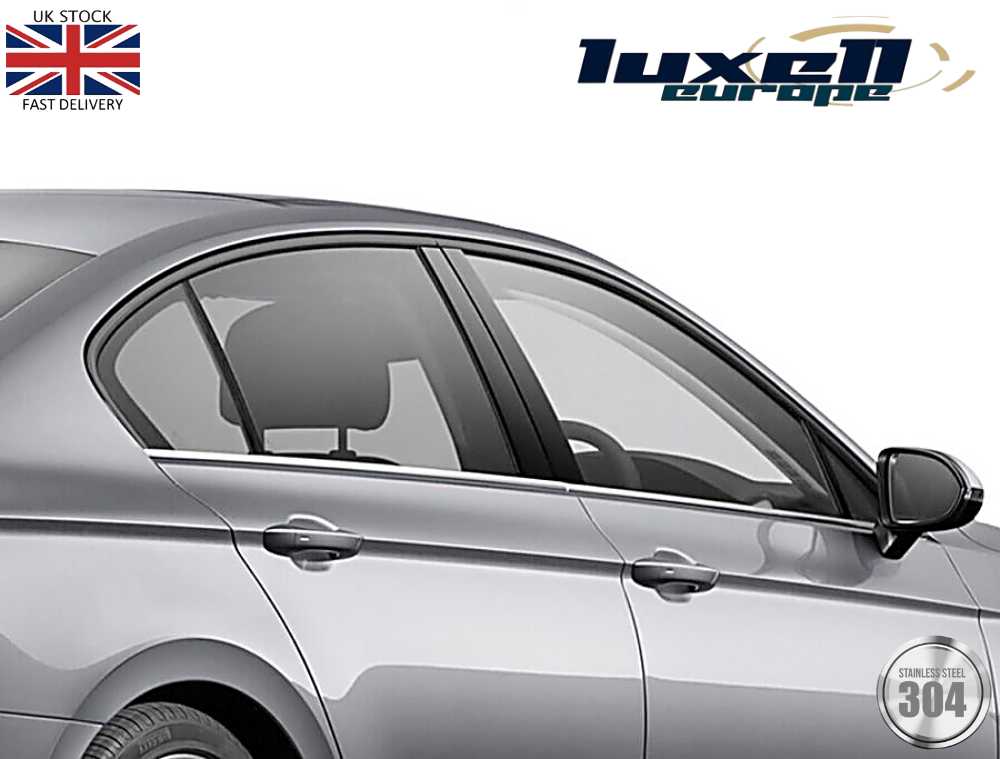 4 - Piece Chrome Plated Stainless Steel Window Frame Trim Set for Passat B8.5 Saloon (2019+) - Luxell Europe