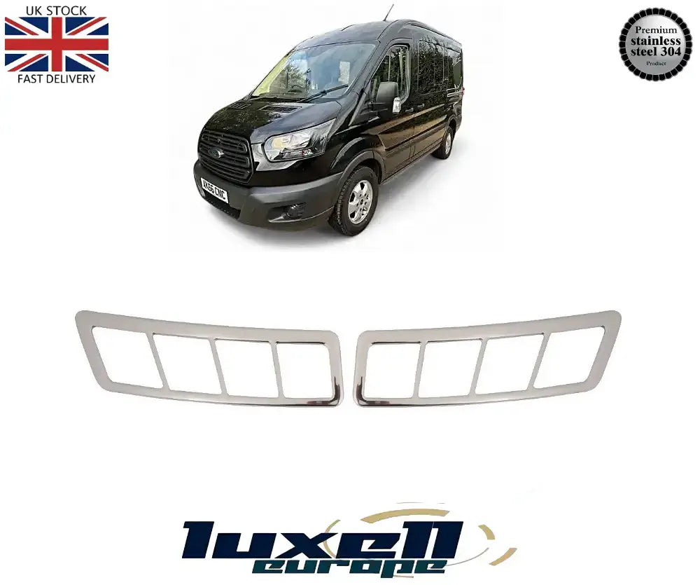 Chrome Bonnet Ventilation Hood Trim - 2 Pieces Stainless Steel for Transit MK8 (2014-up)