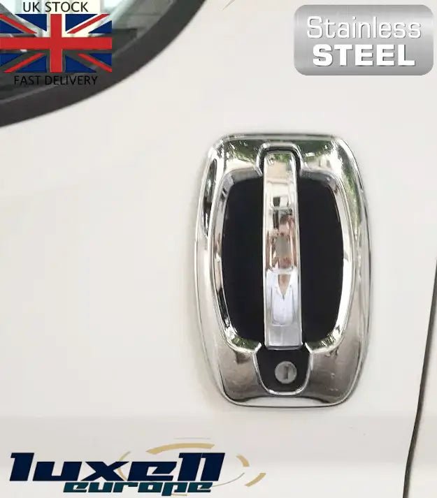 8 - Piece Chrome Stainless Steel Door Handle Covers - Fits Fiat Ducato, Boxer, Relay (2006 - 2024) - Luxell Europe