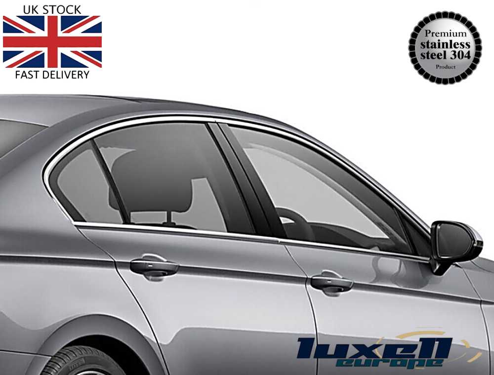 8 - Piece Stainless Steel Window Trim Strips for Passat B8.5 Saloon (2019 and Up) - Luxell Europe