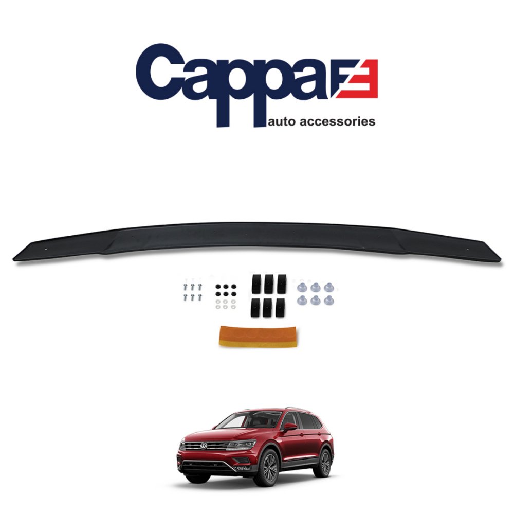 Black Bonnet Protector Bug Guard Wind Stone Deflector for VW Tiguan 2016-2021 - Luxell Europe