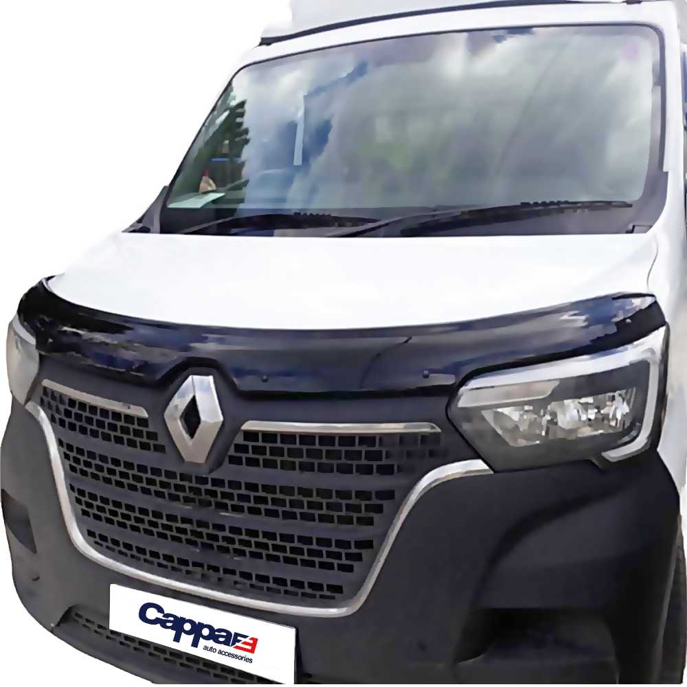 Black Bonnet Protector Stone Deflector Guard for Renault Master 2018-2022 - Luxell Europe