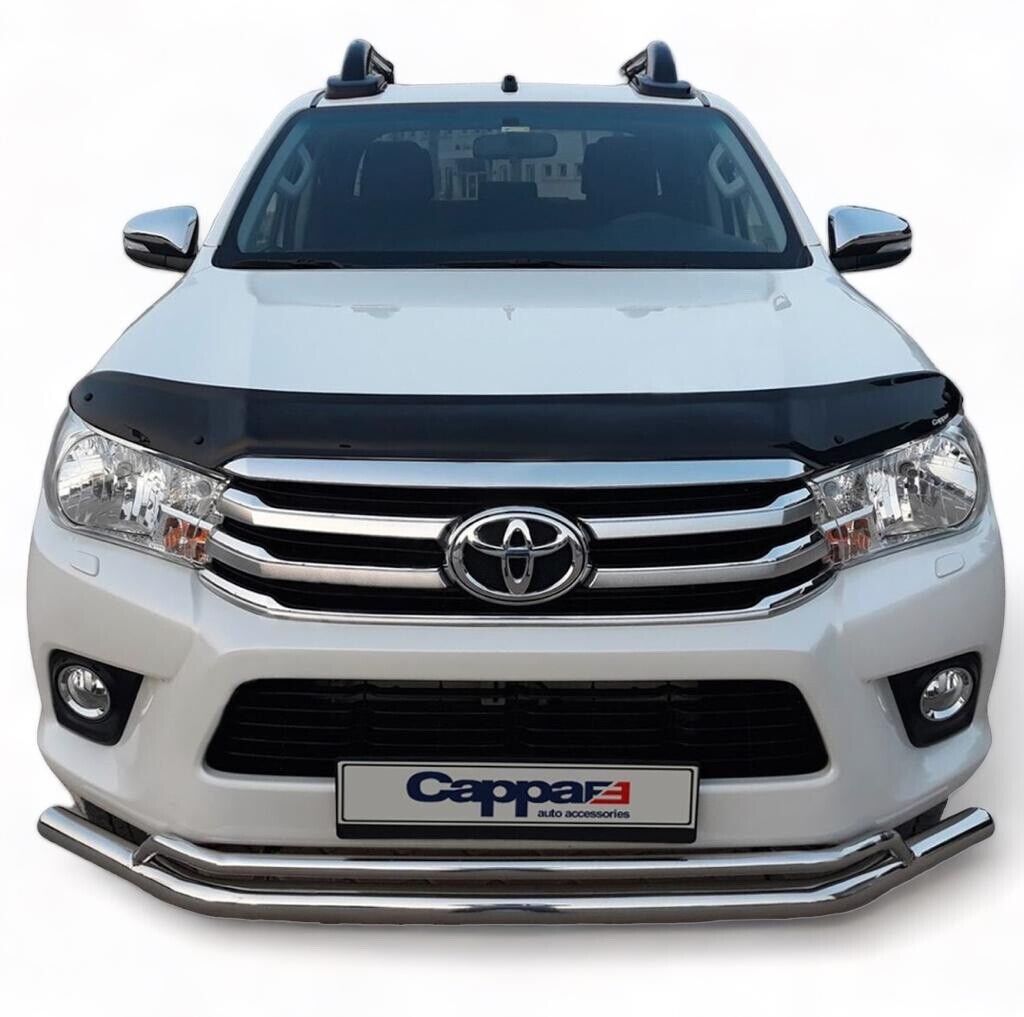 Black Bonnet Protector Stone Deflector Guard for Toyota Hilux 2015-2019 - Luxell Europe