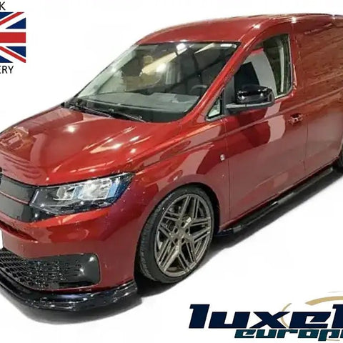 Black Front Bumper Lower Splitter Spoiler Lip for VW Caddy MK5 V (2020 - Up) - Luxell Europe