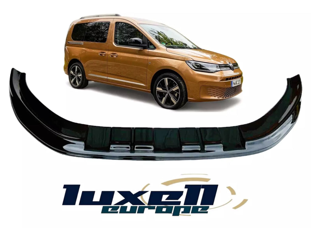 Black Front Bumper Lower Splitter Spoiler Lip for VW Caddy MK5 V (2020 - Up) - Luxell Europe