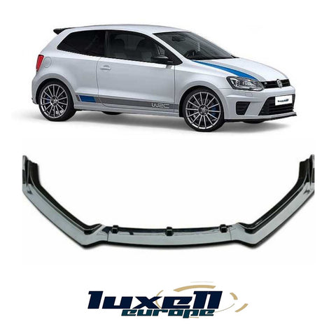 Black Lower Front Bumper Splitter Spoiler Lip - 3 Pieces - Compatible with Polo MK6 2009-2017 - Luxell Europe