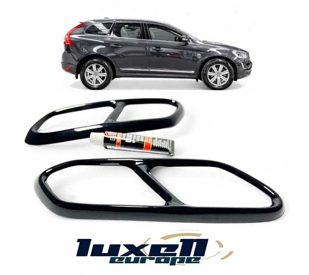 Black Stainless Steel Rear Muffler Exhaust Trim Frame for Volvo XC60 2013–2017 | Premium Fit & Stylish Finish - Luxell Europe