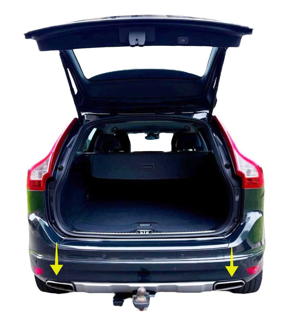 Black Stainless Steel Rear Muffler Exhaust Trim Frame for Volvo XC60 2013–2017 | Premium Fit & Stylish Finish - Luxell Europe