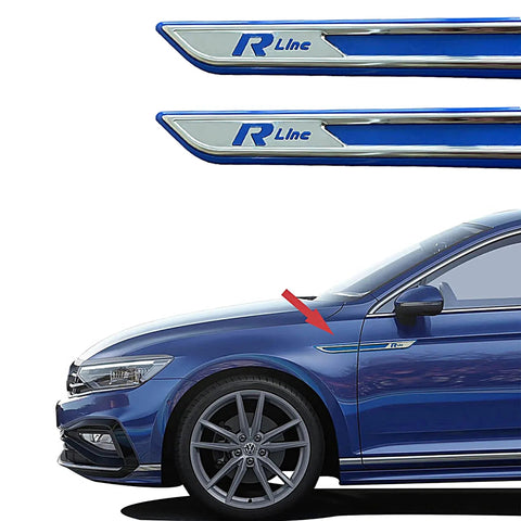 Blue Fender Trim for Volkswagen Passat 2015-2024 - (2-Piece ABS Plastic + Stainless Steel) - (B8-B8.5-SD-SW - Luxell Europe