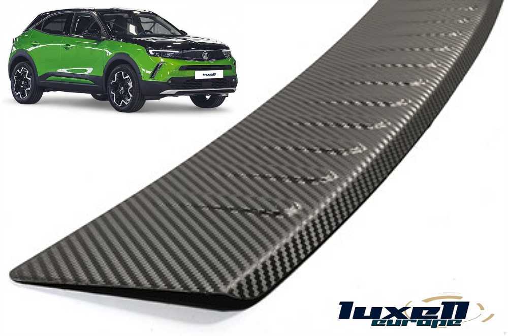 Carbon Look Rear Bumper Protector Scratch Guard for Vauxhall Opel Mokka (2013-2023) - Luxell Europe