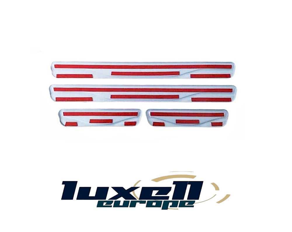 Chrome and Carbon Fiber Door Sill Scratch Guards For Nissan X-Trail 4 pcs (2001-2024) - Luxell Europe