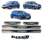 Chrome and Carbon Fiber Door Sill Scratch Guards for SKODA FABIA 4 Pcs (1999-2024) - Luxell Europe