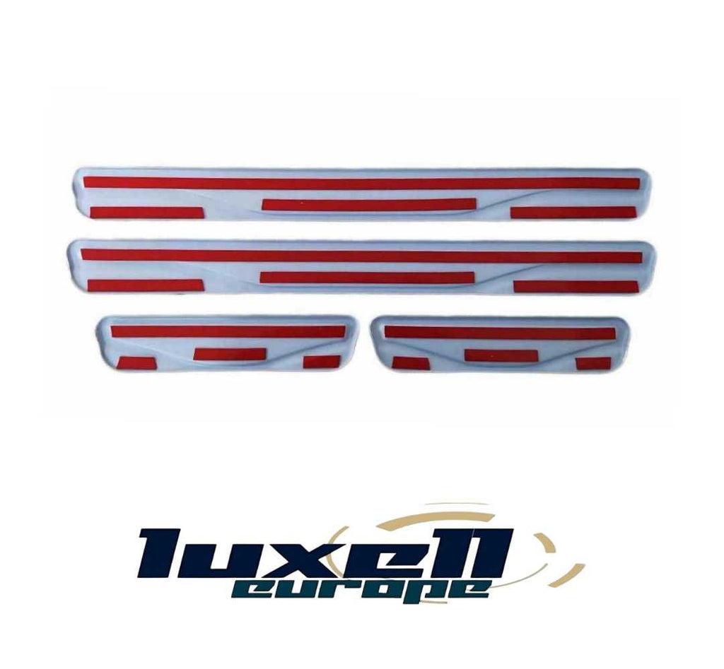 Chrome and Carbon Fiber Door Sill Scratch Guards for SKODA KODIAQ 4 Pcs (2016-2024) - Luxell Europe