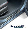 Chrome and Carbon Fiber Door Sill Scratch Guards for VOLVO V40 - 4 pcs (2012-2024) - Luxell Europe