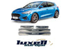 Chrome & Carbon Door Sill Scratch Guard Stainless Steel for All Ford Focus Models and Variants - Luxell Europe