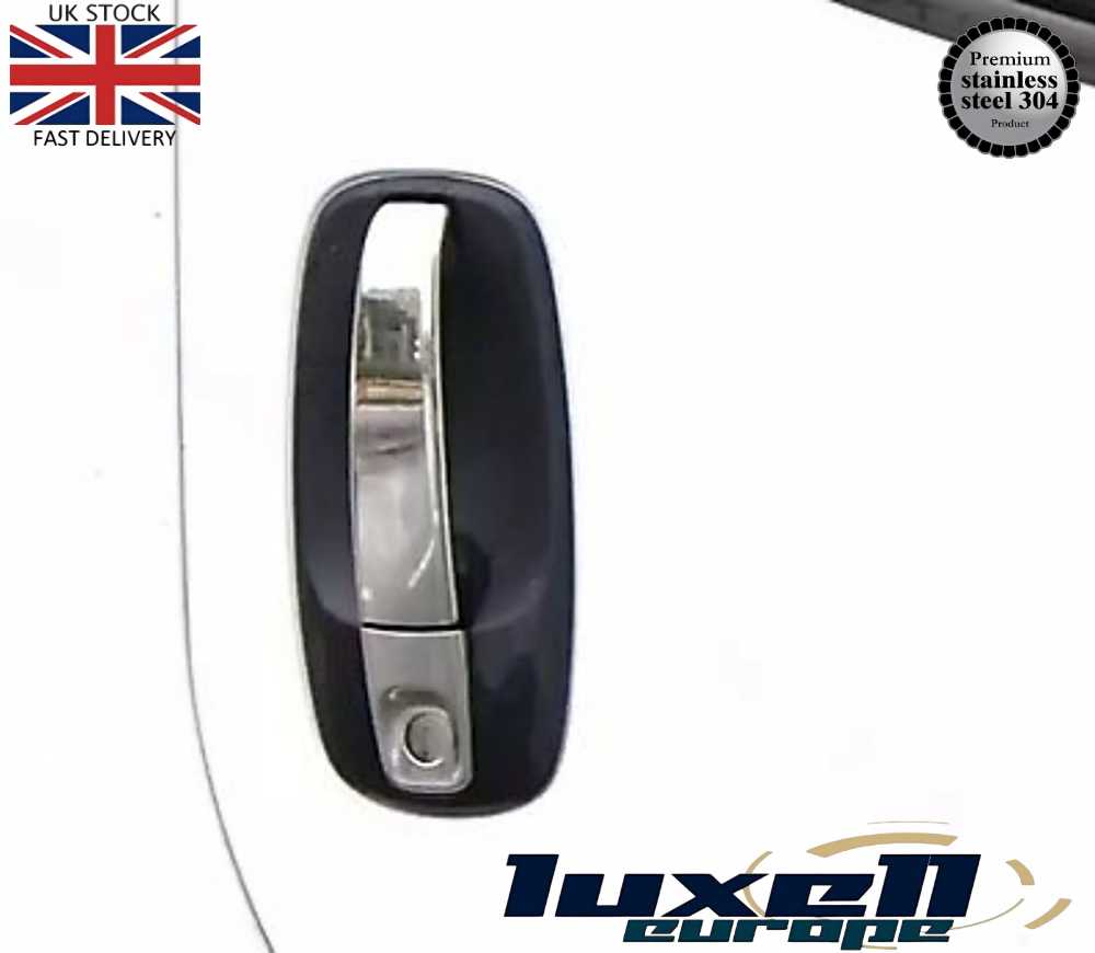 Chrome Door Handle Covers 3 Doors Stainless Steel Fits Vauxhall Vivaro 2001 - 2014, Renault Trafic 2001 - 2014, Nissan Primastar 2001 - 2014 - Luxell Europe