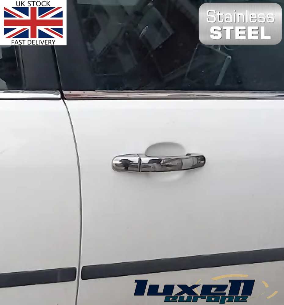 Chrome Door Handle Covers Stainless Steel 4 Doors – Fits Ford C - MAX, Focus, Kuga, Ranger (2003 - 2022) - Luxell Europe